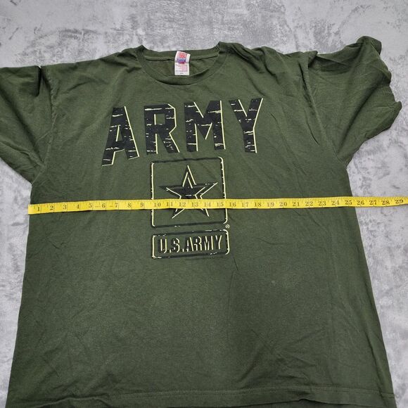 US Army Logo Men's Green T-shirt Size 2XL Bayside Tag Made iN USA - Picture 8 of 10